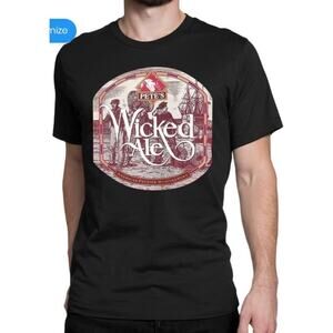 Pete's Wicked Ale Vintage 1990s Classic Black Cotton T Shirt XL Beer Malty Ale